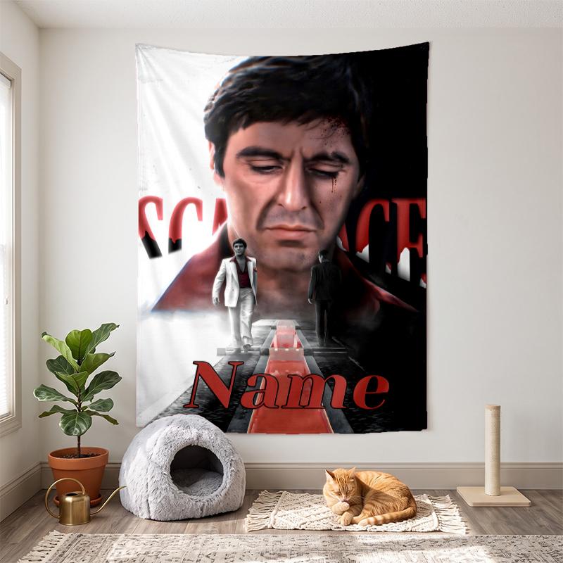 scarface (1) Customizable name decorative wall tapestry ideal choice for wall decor in bedrooms living rooms dorms and home