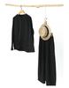 2025 Spring & Autumn Black Linen Round Neck Slim Jacket with Elastic Waist Loose Carrot Pants