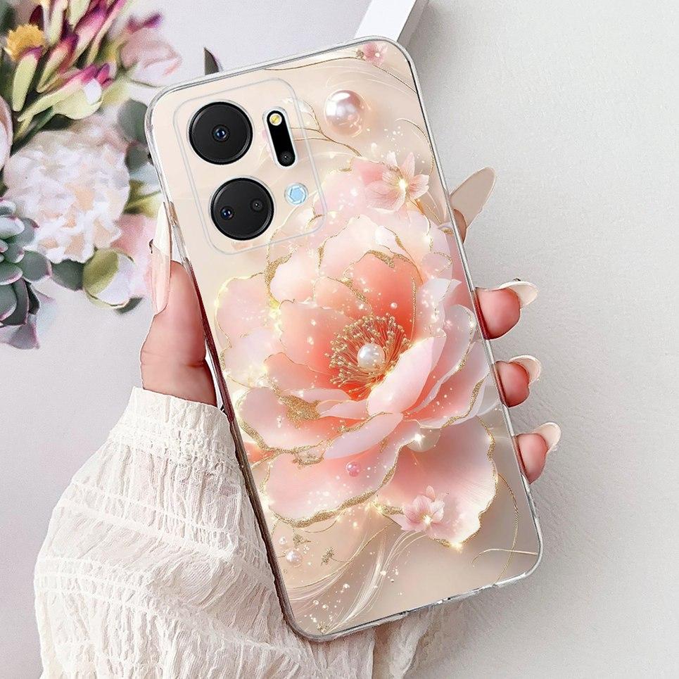 Casing For Huawei Honor X7a X7B Phone Case HonorX7 X 7 4G Luxury Flower Butterfly Dragon Animals Printed Clear Soft Back Cover
