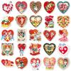50 Sheets Retro Valentine's Day Stickers: Cartoon Hearts & Romantic Graffiti for Journals & Storage Boxes
