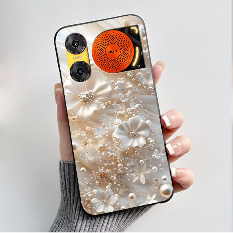 Printing Case For ZTE Nubia Music 2 Music2 Soft Silicone Black Shell For ZTE Nubia Music Z2353 Cover Cute Flower Cartoon Casing