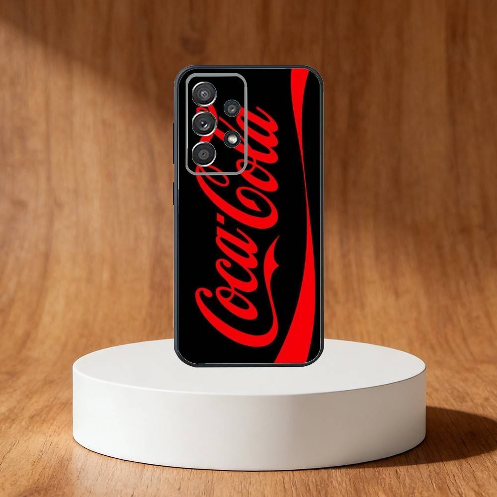 CocaS-Fashion Cola Phone Case For Samsung S25,S24,S21,S22,S23,S30,Ultra,S20,Plus,Fe,Note,10,9,5G Black Cover