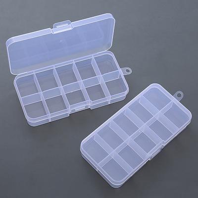 Prostokątne Plastikowe Pudełko na Biżuterię Pudełko z Przegródkami Pudełko na Biżuterię Kolczyki Koraliki Rękodzieło Pojemnik na Eksponaty Organizer