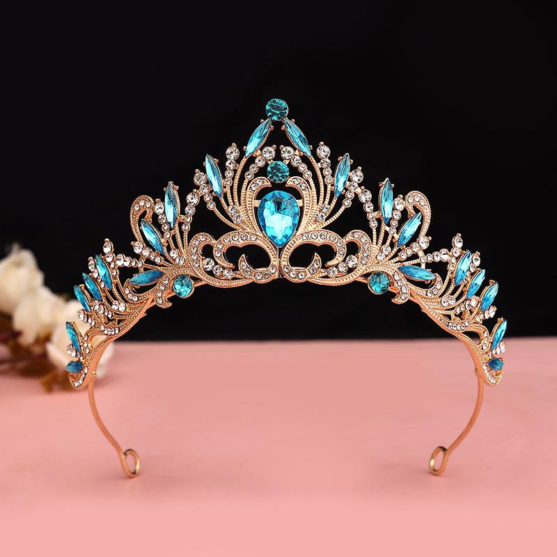 Baroque Retro Black Luxury Crown Bridal Tiara Wedding Dress Birthday Queen Crown Cake Crown