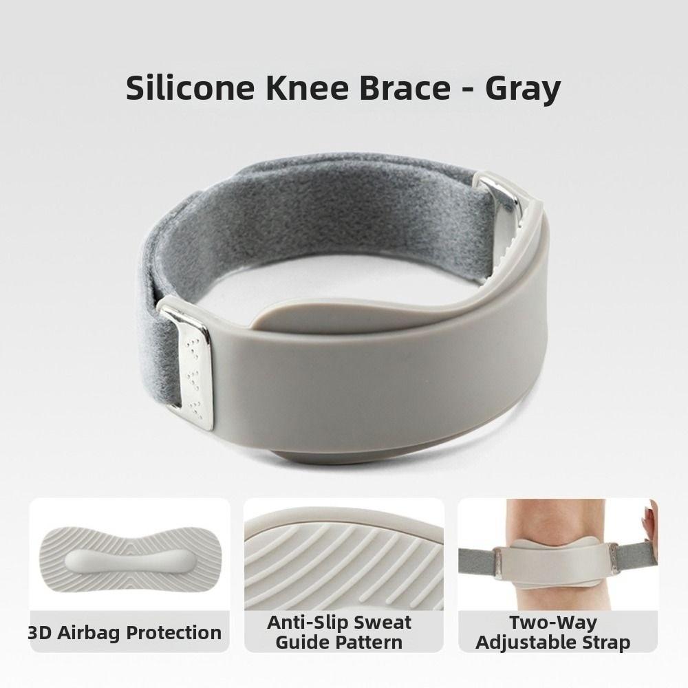 Silicone Patella Tendon Knee Straps Fixed Protection Knee Support Patella Knee Strap Flexible Knee Care серый