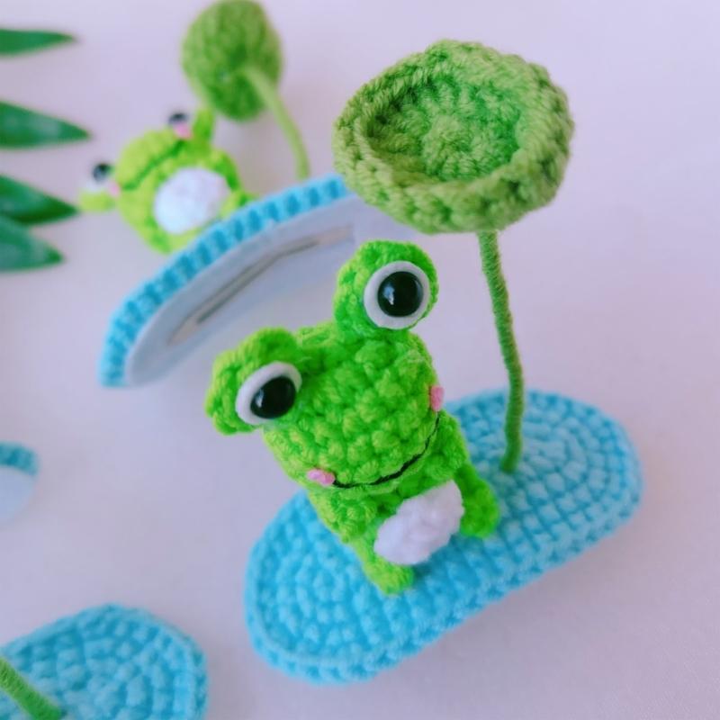 Artistic 3D Hand Crochet Baby Hair Accessory Soft Knitting Hairpin Lightweight Vibrant Color Headwear for Infants