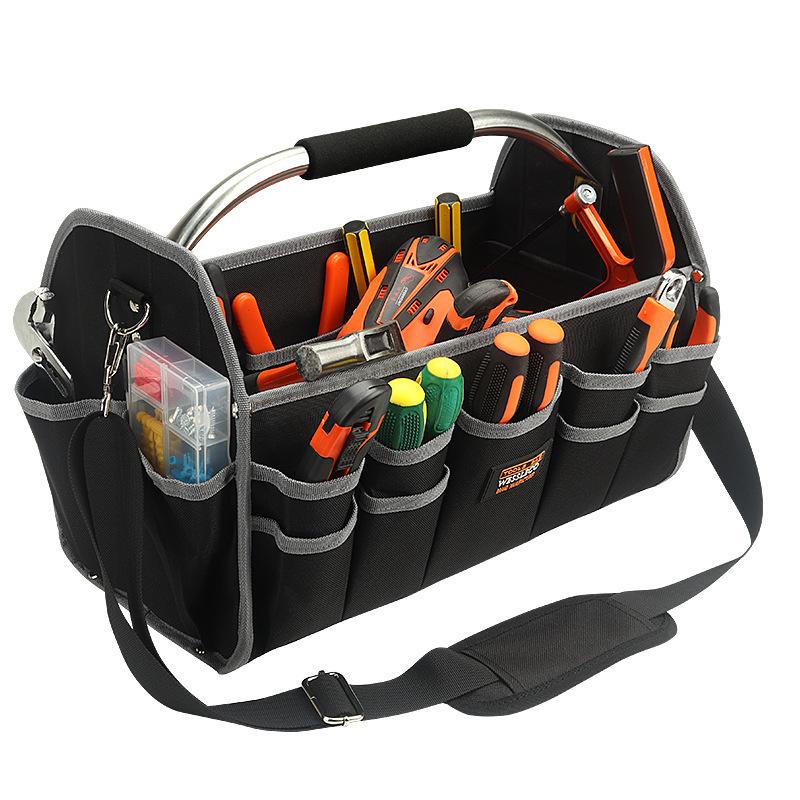 

Handheld toolbox, multifunctional, tool storage box, hardware electrician maintenance, car, construction, garden toolbox black