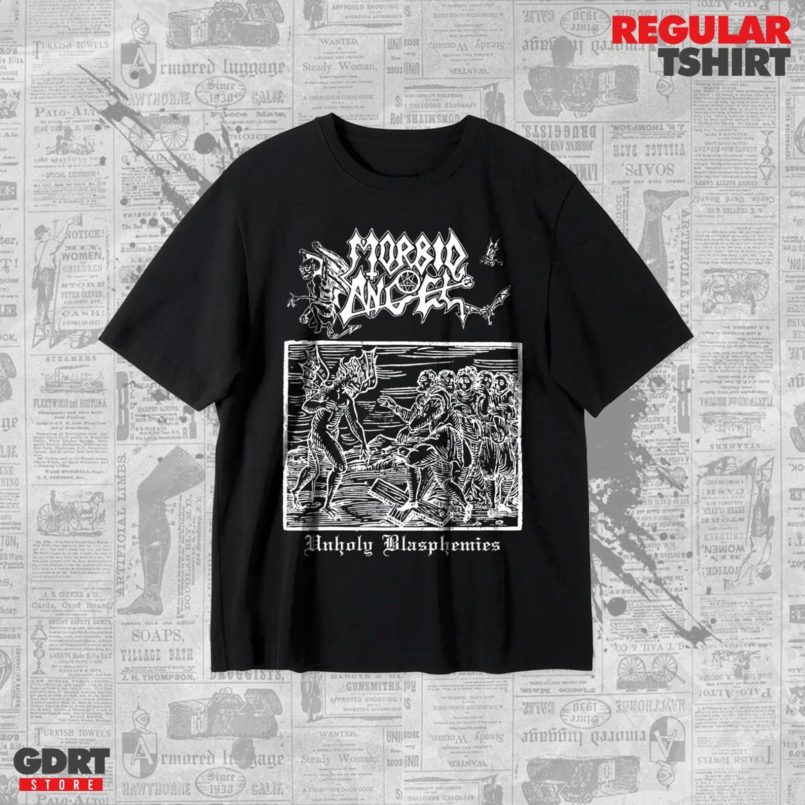 Morbid Angel T shirt - Unholy Blasphemies Unisex Heavy Shirt S