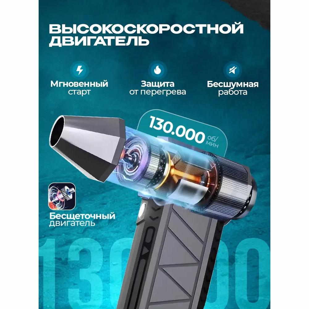 Battery Blower, Turbo / 2 Nozzles / 220W, Black