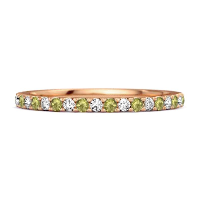 

Peridot Eternity Band Ring - 925 Sterling Silver Rose Gold Vermeil 10 рожевий колір золота