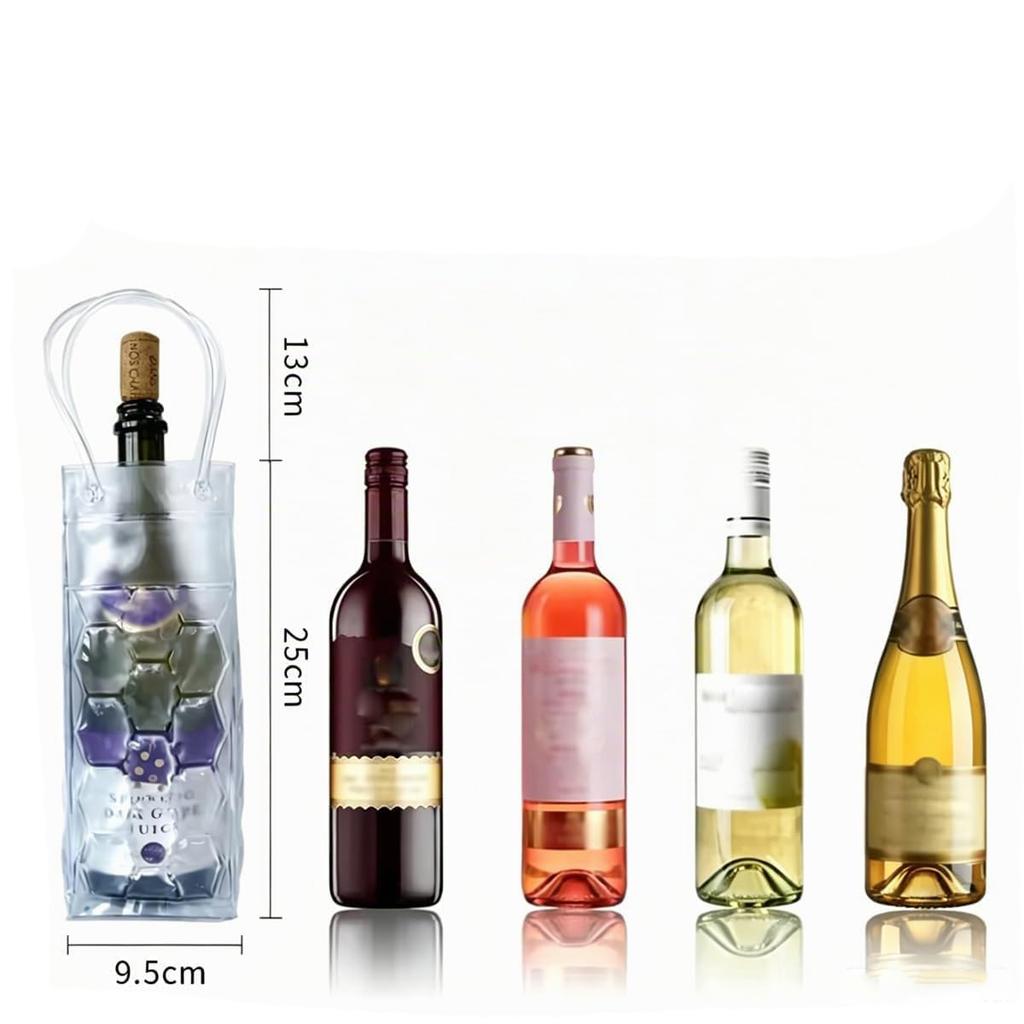 Reusable wine cooling sleeve, flexible ice pack for wine bottles, fast cooling and long-lasting cold, fits standard red, white, and champagne bottles