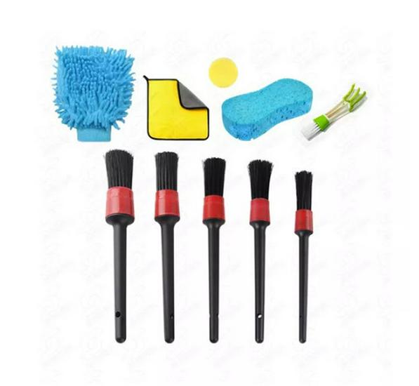 24-Piece Car Cleaning & Polishing Kit: Wheel Hub Brushes & Waxing Tools Set