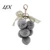 Grape Plushie Charm Plush Keychain for Handbags, Fuzzy Cluster Bag with Decorative Pendant Bow, Fluffy Ball Keyring Backpacks and Purses