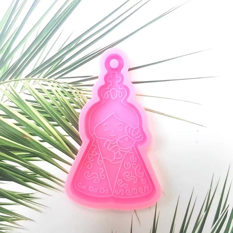 Silicone Mold Epoxy Resin Casting Mould for Making Nun Shaped Keychains Backpack Decorations and Religious Pendants