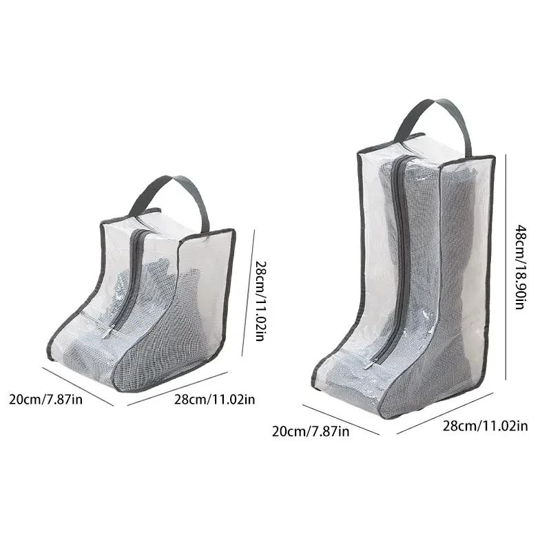 Schuh-Staubschutzhülle, transparente Aufbewahrungstasche für Schuhe und Stiefel aus Netzstoff mit Reißverschluss, tragbare Reise-Staubschutztasche