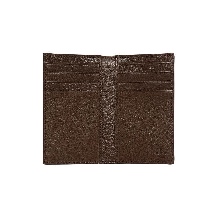 Gucci Canvas And Leather Trim Card Holder With Gold Hardware Men Accessories Beige Dark-Brown 734943-96IWT-8745