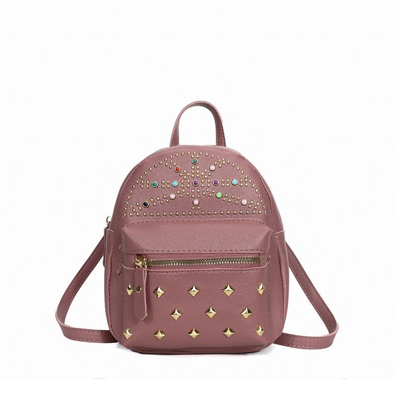 Fashion Rivet Pearl Shoulder Women's Bag Summer Versatile Multifunctional Large Capacity Light Luxury Backpack