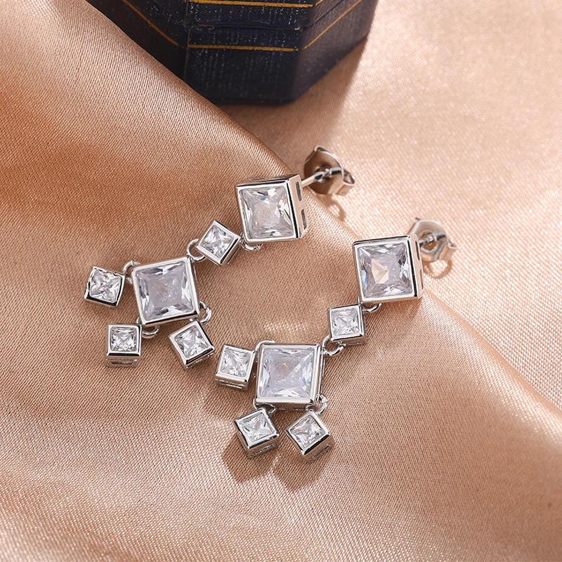Classic Geometric Square Tassel Earrings-ladies Wedding Accessories-non-fading-not Sensitive
