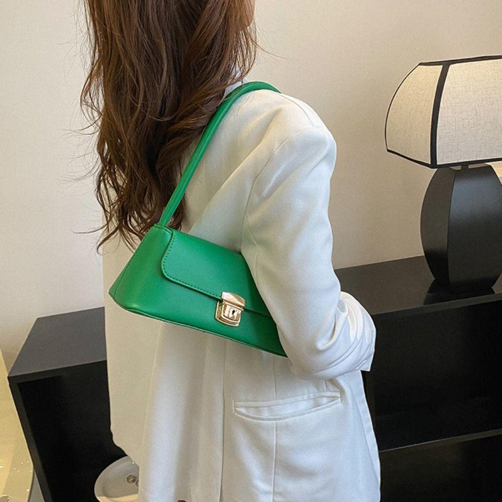Handbag French Stick Bag Large Capacity PU Leather Shoulder Bag Simple Underarm Bag  Girls
