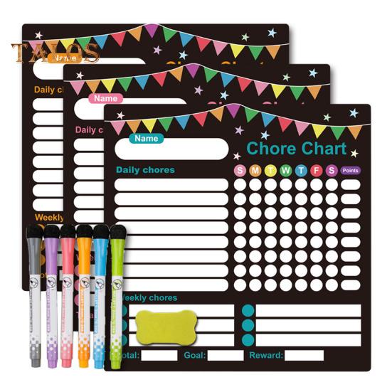 

3 шт. Магнитная белая доска с ручкой-ластиком, резиновая магнитная подложка, устойчивая к пятнам поверхность, доска для детского вознаграждения C