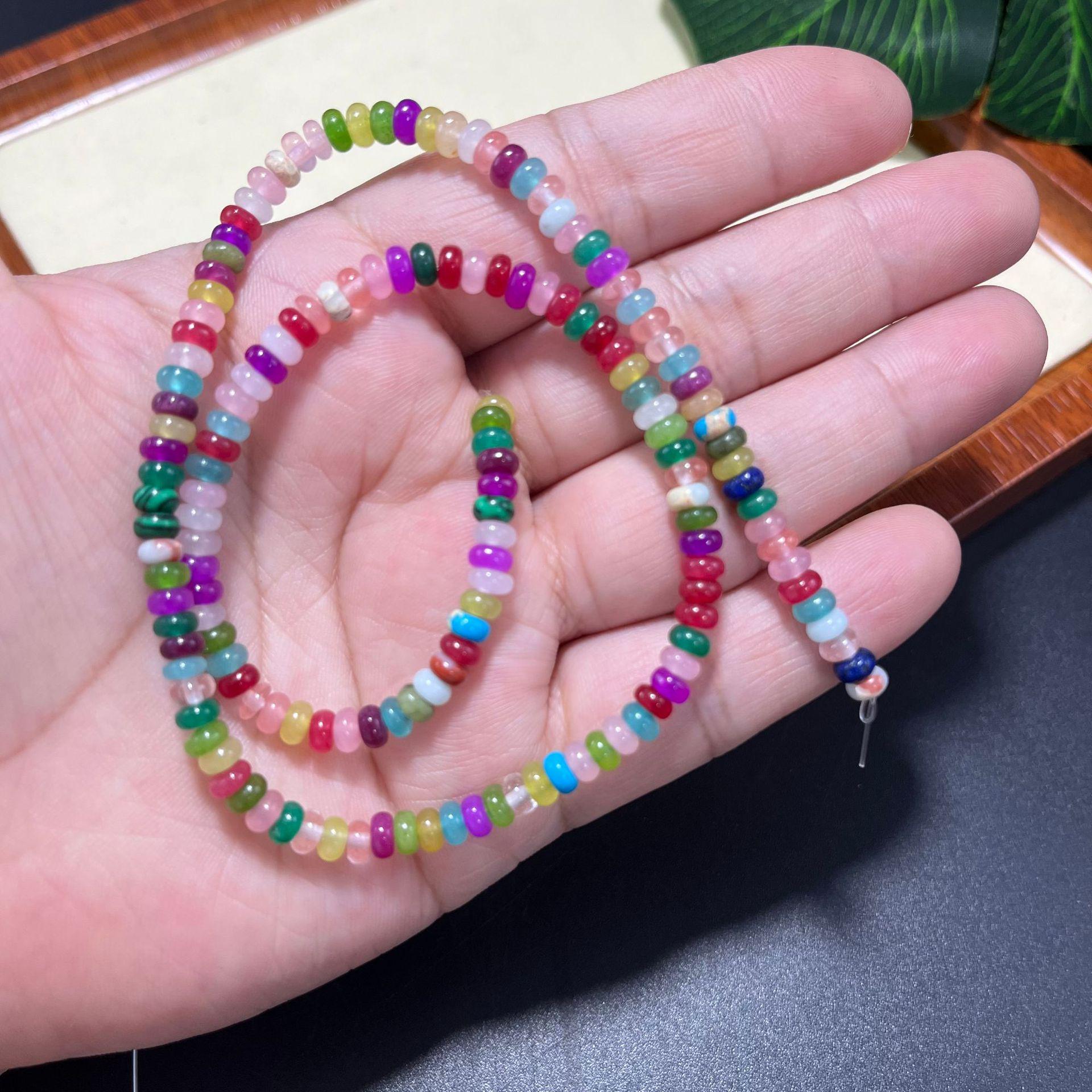 

4x2 мм Duobao натуральный камень разделительные бусины счеты для самостоятельного ожерелья ключицы