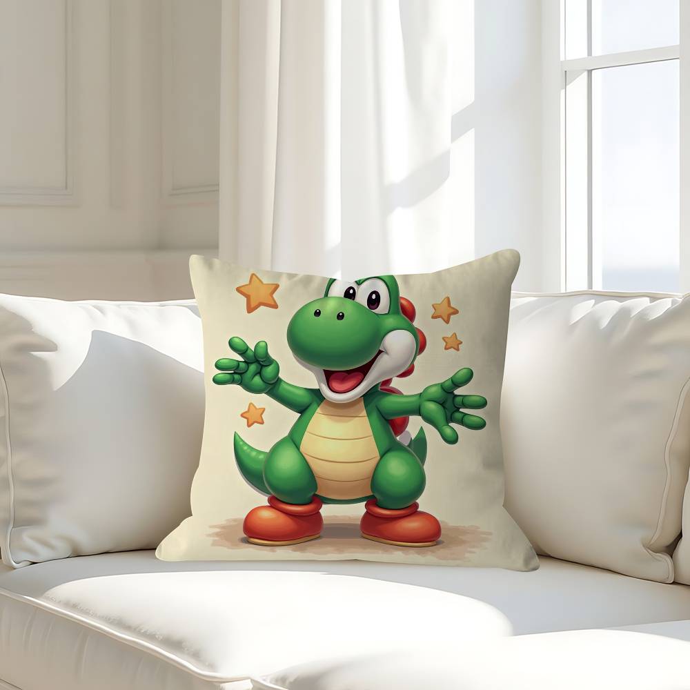 Yoshi Dinosaur Personalized Picture Text Home Decorative Pillows Household Gifts 45x45cm