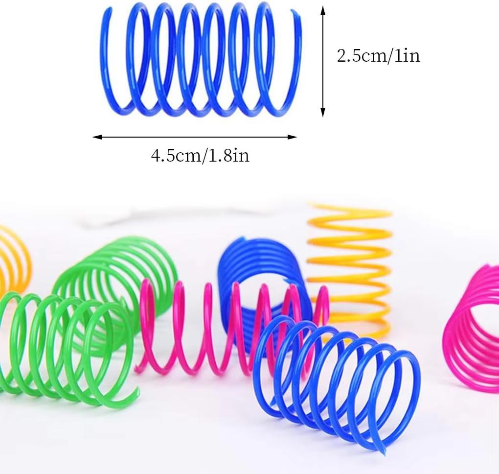 4/100pcs Cat Spring Toy, Cat Spiral Toys Interactive For Indoor Colorful Cats Plastic Springs Coil For Kitten Hunting Swatting