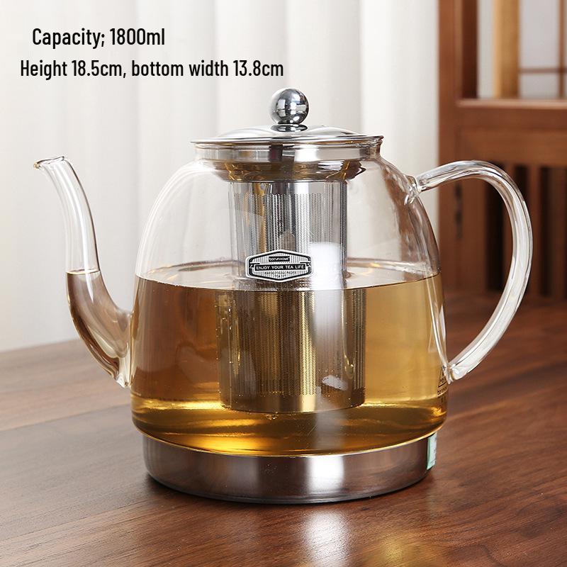 Heat-Resistant Glass Teapot: Induction Cooktop-Ready Kettle for Boiling Water and Brewing Tea