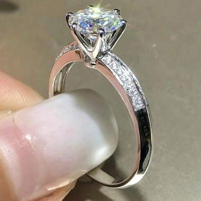 Huitan Classic Brilliant Cubic Zirconia Rings Fashion Eternity Engagement Wedding Jewelry Versatile Women Trendy Wedding Jewelry