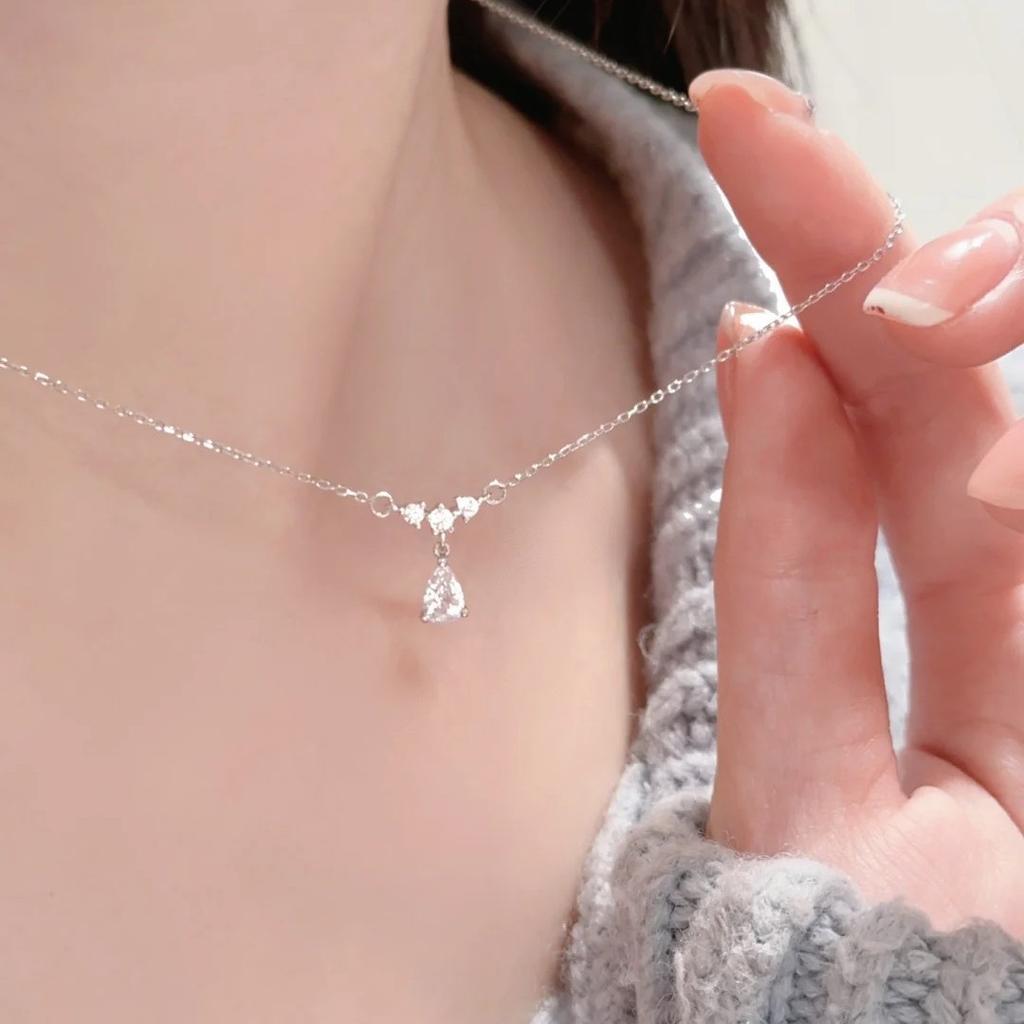 New Water Drop Necklace, Female Elf Tears, Unique Design, Water Drop Pendant, Versatile, Simple Clavicle Chain