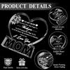 Heartfelt Acrylic Heart-Shaped Plaque for Mom - Engraved with Loving Message, Rose Design, Perfect Gift for Mother'S Day, Valentine'S 