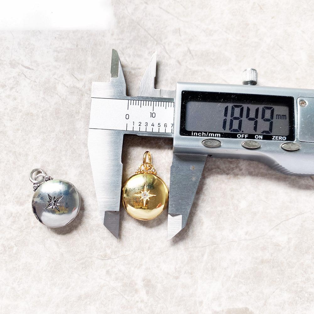 Pendant Round Medaillon With Star Locket New 925 Silver Jewelry Europe Accessorie Gift For Woman Men