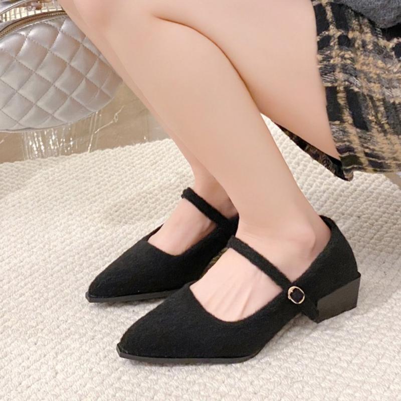 Designer Vintage Women Mary Jane Shoes Fashion Shallow Pointed Toe 2025 Spring Wedding Party Shoes