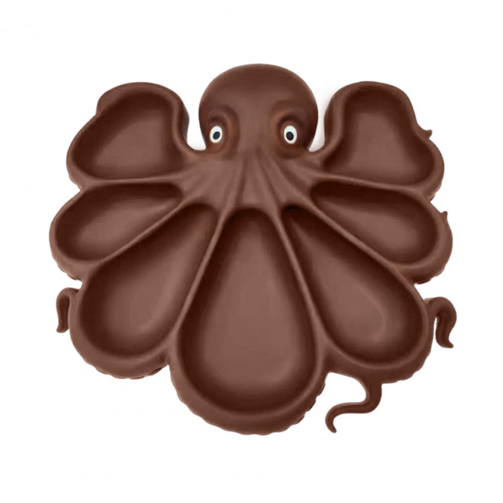Silicone Fruit Platter Dishwasher Safe Food-Grade Octopus Design Tray High Temperature Resistant Serving Plate кофейный