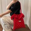 All-match Wave Point Chiffon Shoulder Bag Large Capacity Fairy Mesh Handbag Commuting Bag Korean Style Tote Bag Women KTY