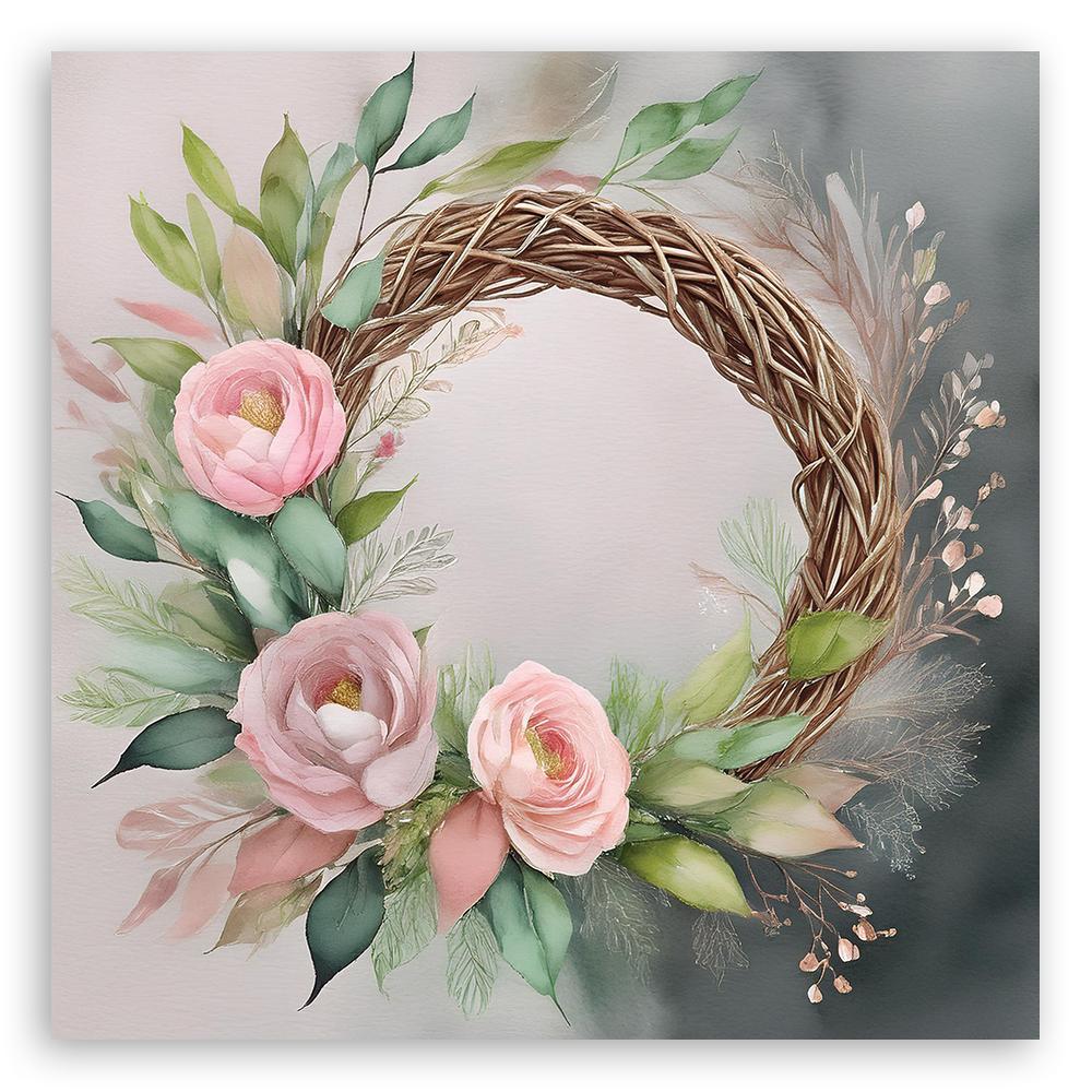 Canvas Print, Pink Flowers Abstract