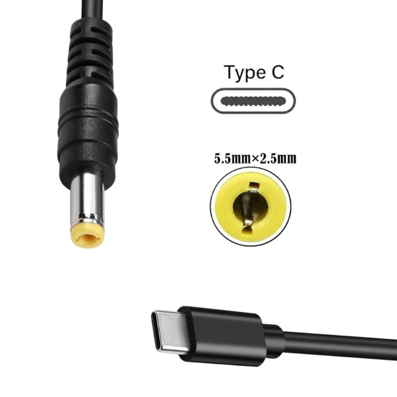 Type C Male to 5.5x2.1mm 9V/12V/20V Power Connector Charging Cable for Monitoring Cameras Printer Router LED Light