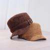 Retro Flat Top Hat Imitation Suede Newsboy Cap Korean Style Baseball Cap  for Women