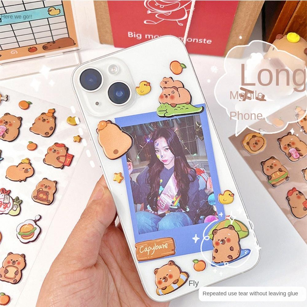 Lovely Hand Accounting Stickers 3D Stationery Stickers New Capybara Bubble Stickers