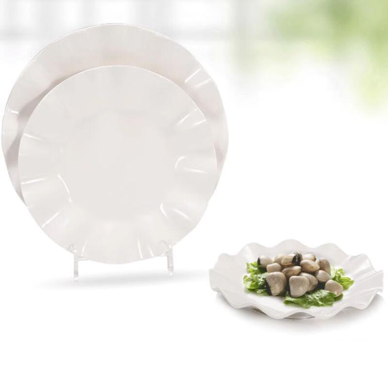 White Melamine Irregular Deep Serving Plate Set