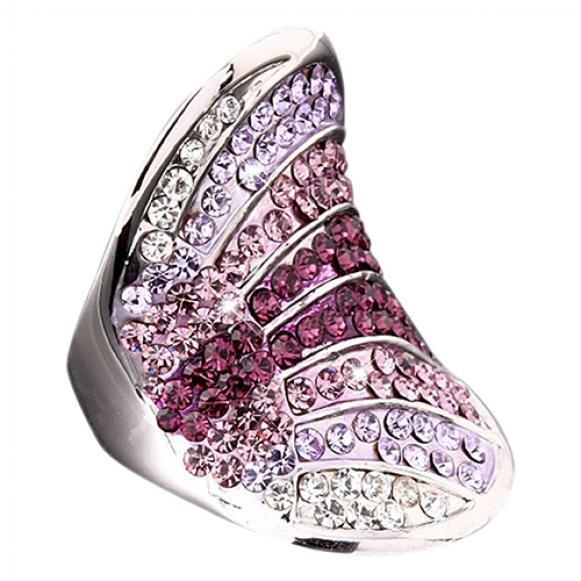 Sterling Women Korean Style Full Rhinestone Index Finger Ring