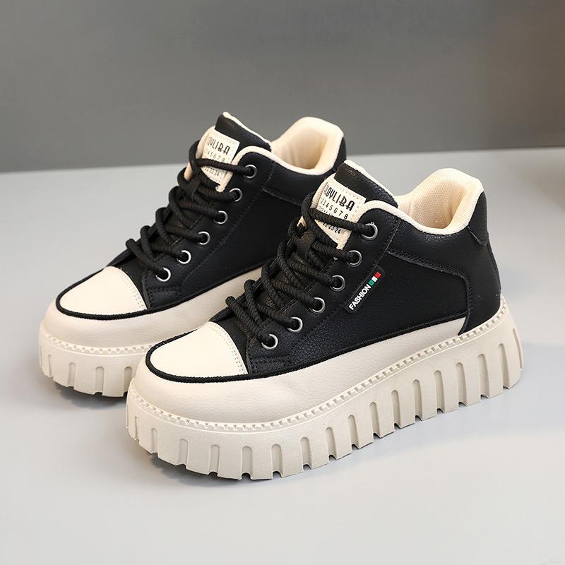 

Модные женские кроссовки на высокой платформе, женские кроссовки для бега, обувь для увеличения роста, повседневная обувь 36(Foot 23cm) чёрный