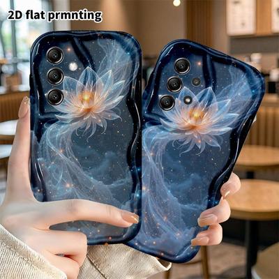Phone Case: 2D Flat Samsung Galaxy A34 A35 S20 S22 S21 FE Plus Ultra Protective Case, Crystal Lotus, Christmas and Halloween Holiday Gift