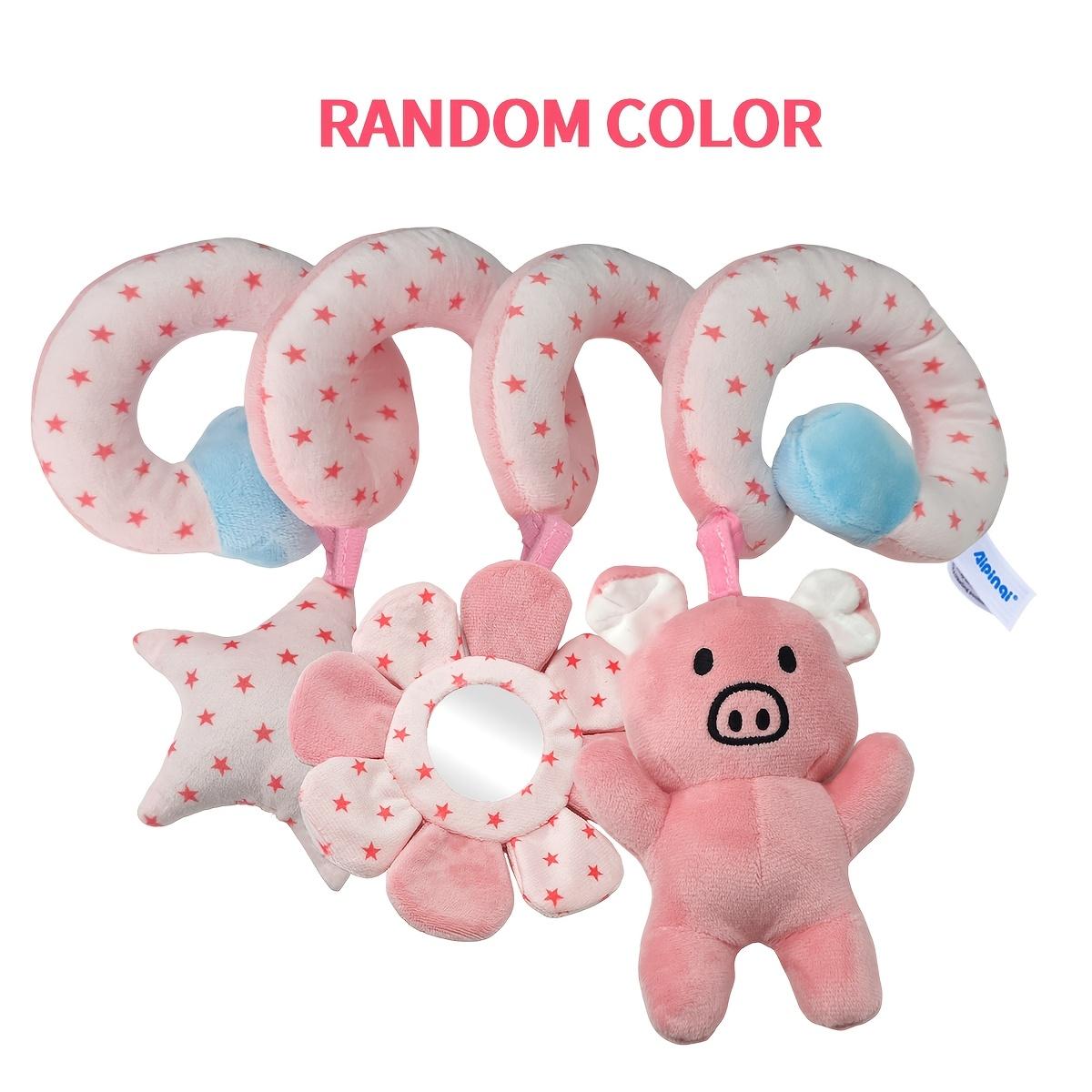 

Baby Pink Piggy Hanging Rattle Toy, Soft Plush Crib Mobile with Mirror And Star Doll, Soothing Stroller And Crib Toy, Newborn Sensory Development Gift Pink Pig