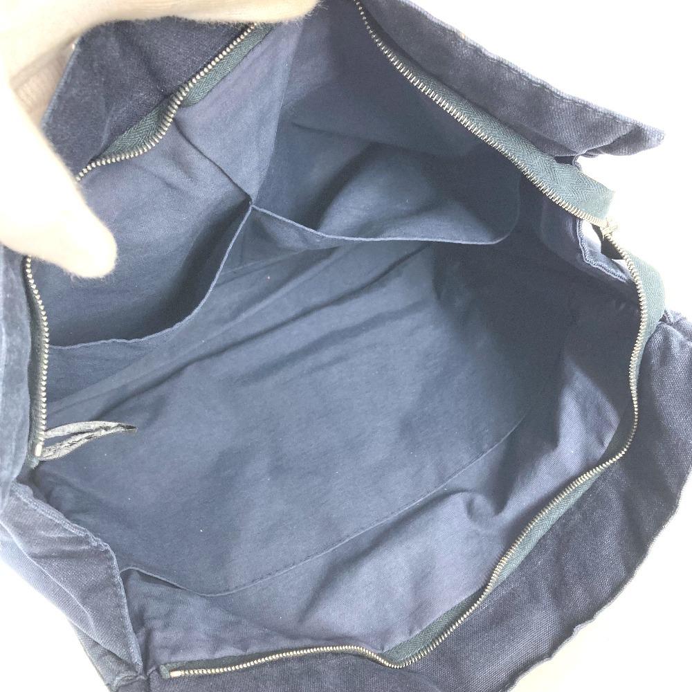 HERMES Fourre Tout Bag Pouch Bag Clutch bag cotton Navy