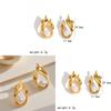 French Vintage Pearl Stud Earrings With U-shape Stainless Steel For Casual Women