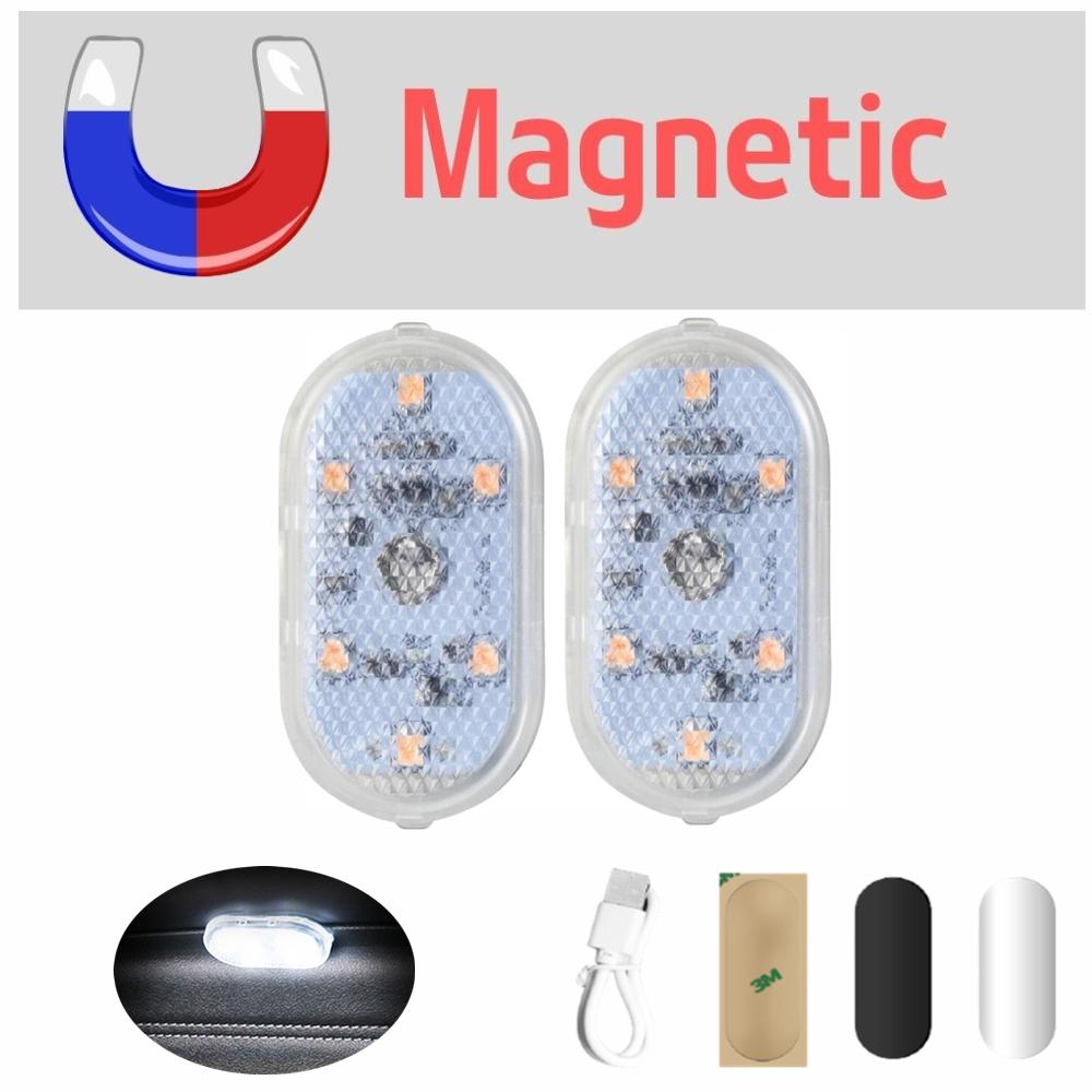 2PCS Bread Light Trunk LED Foot Light Magnetic Touch Light Car LED Interior Light Car Roof Lighting