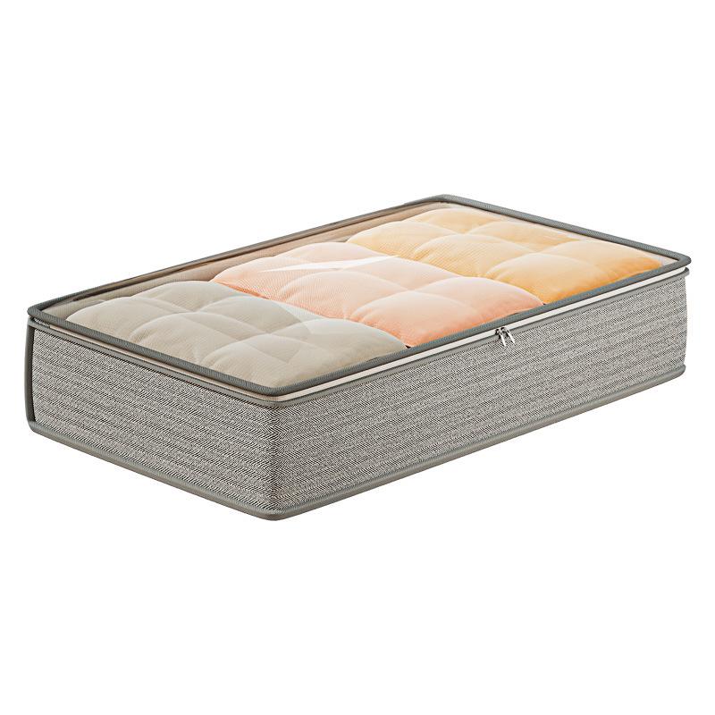 Underbed Flat Storage Box & Drawer for Seasonal Quilts and Clothes Organizer