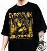 Camiseta de Chica Anime Cyberpunk: Diseño de Robot Futurista