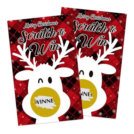 Frohe Weihnachten Rubbelspielkarten Feiertags Rentier Tombola Karte für Gruppen Kinder Erwachsene Weihnachtsfeier Zubehör